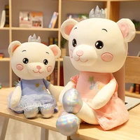 nice new princess bear doll plush toy soft stuffed animal teddy bear doll crown bear doll baby appease toy friend kid best gift