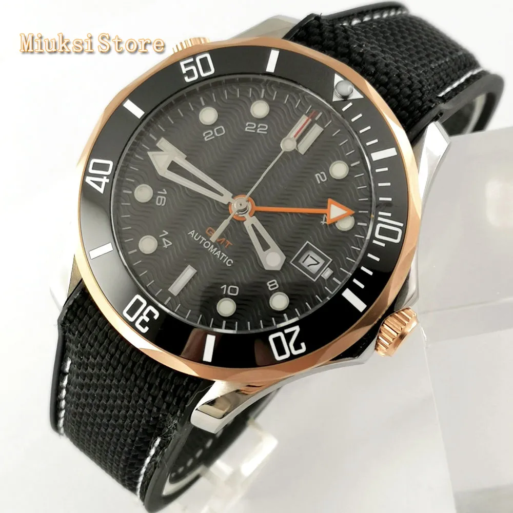 Bliger 41 мм сапфировое стекло керамический Безель Черный стерильный циферблат