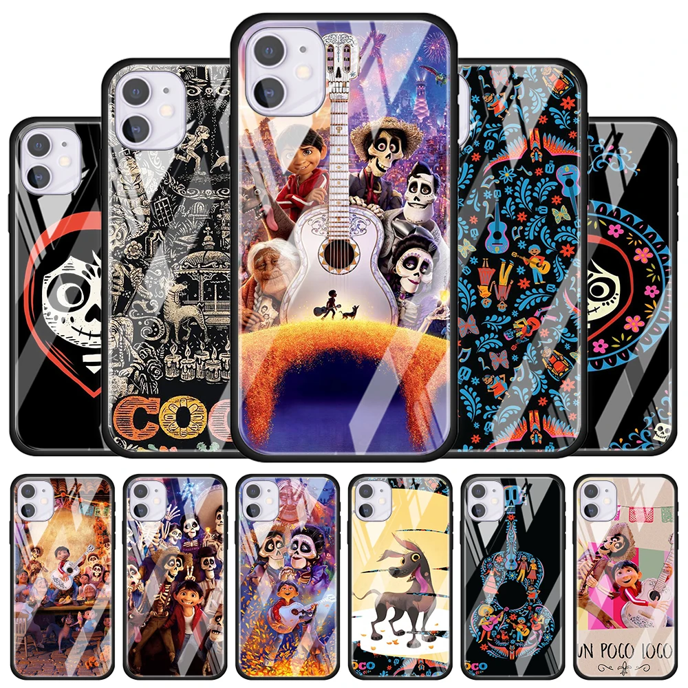 

Disney Movie COCO for Apple iPhone 12 Pro Max Mini 11 Pro XS Max X XR 6S 6 7 8 Plus Luxury Tempered Glass Phone Case