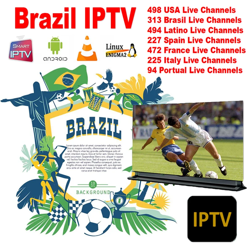 4k IP tv Brasil M3U подписка для smart enigma2 mag box Португалия Испания США Футбол DEPORTE CINE и т. Д.