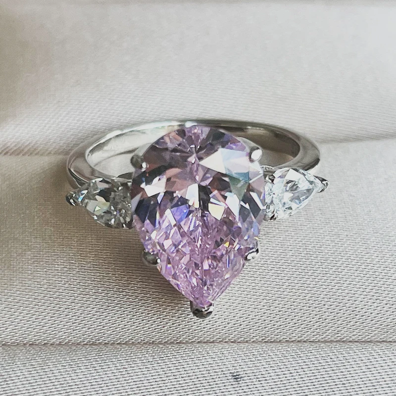 

Классические кольца Joycejelly из стерлингового серебра 925 пробы для женщин с 10*14 мм в форме капли воды драгоценные камни для свадебвечерние НКИ ...