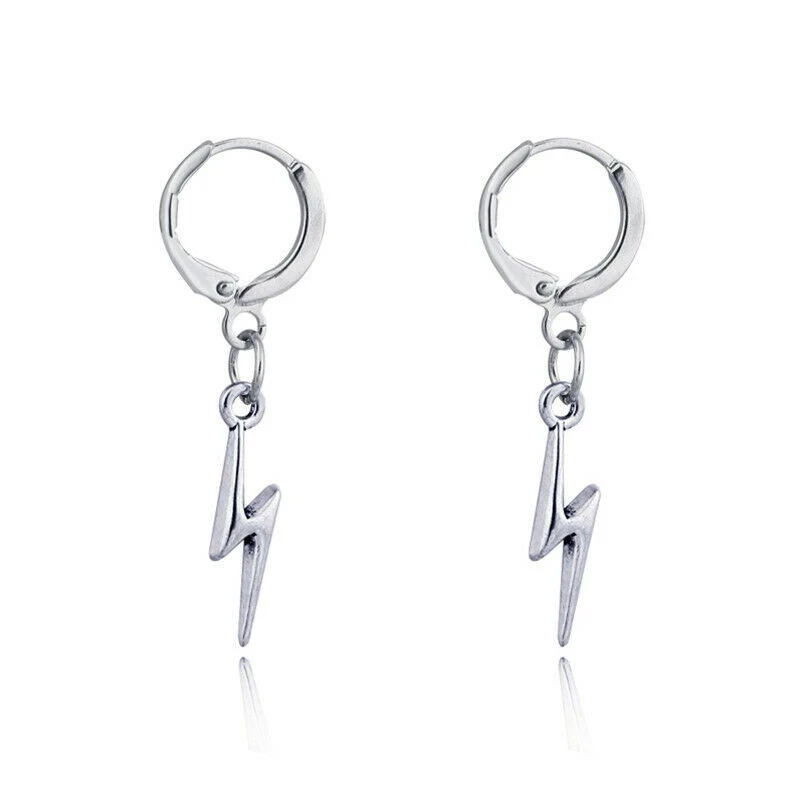 

Fashion Personality Lightning Punk Circle Drop Earrings For Women Man Jewelry