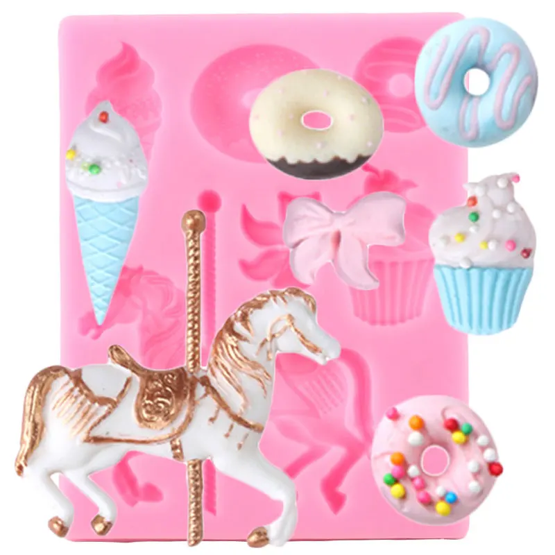 Силиконовая форма в виде карусели инструменты для украшения тортов на день