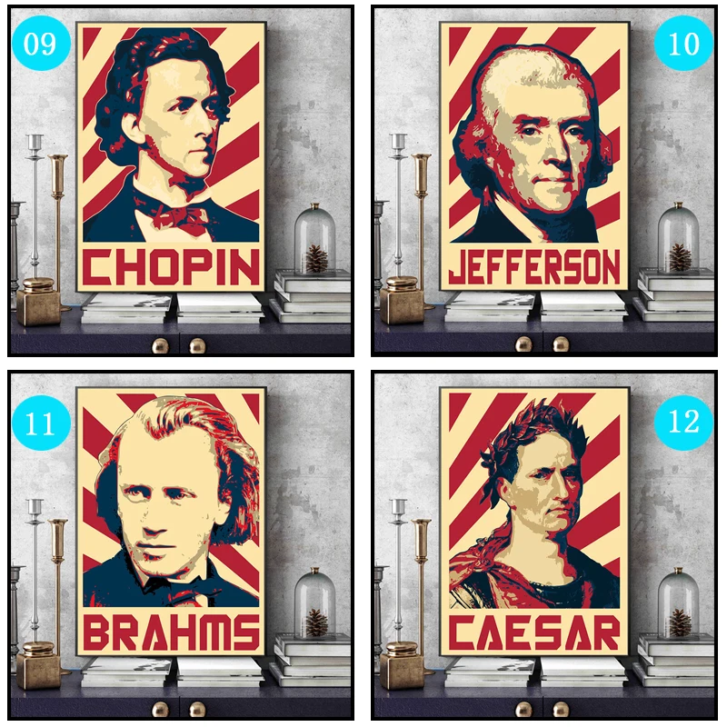 Фото Без рамки Franz Schubert Johannes Brahms, настенная живопись с принтом на холсте, постеры на скандинавскую тему и принты, настенные панно №4