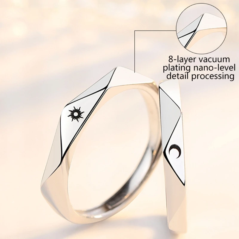 1 пара Sun Moon парные кольца для влюбленных набор подарок на день Святого Валентина