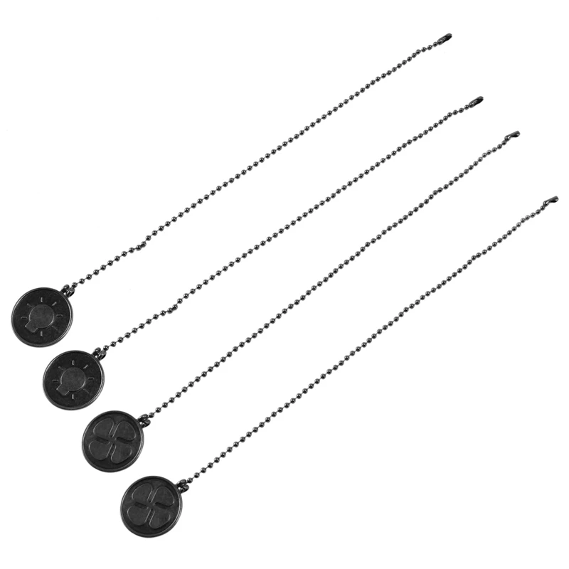 

Ceiling Fan Pull Chain Set, 4 Pieces Bulb and Fan Pattern Pull Chain Extension Fan Pull Chain Pendant