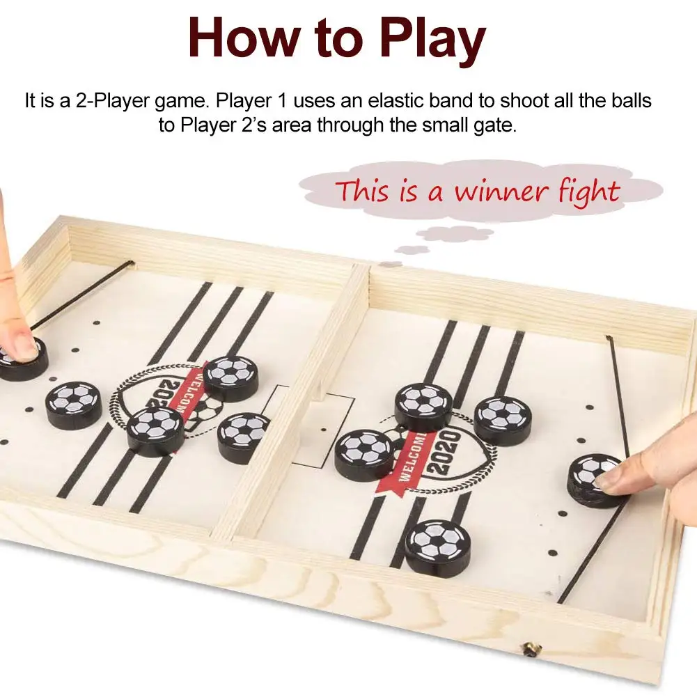 

Wooden Table Hockey Winner Party Games Fast Sling Puck Game Interactive Chess Toys For Adult Children Desktop Battle Board Game