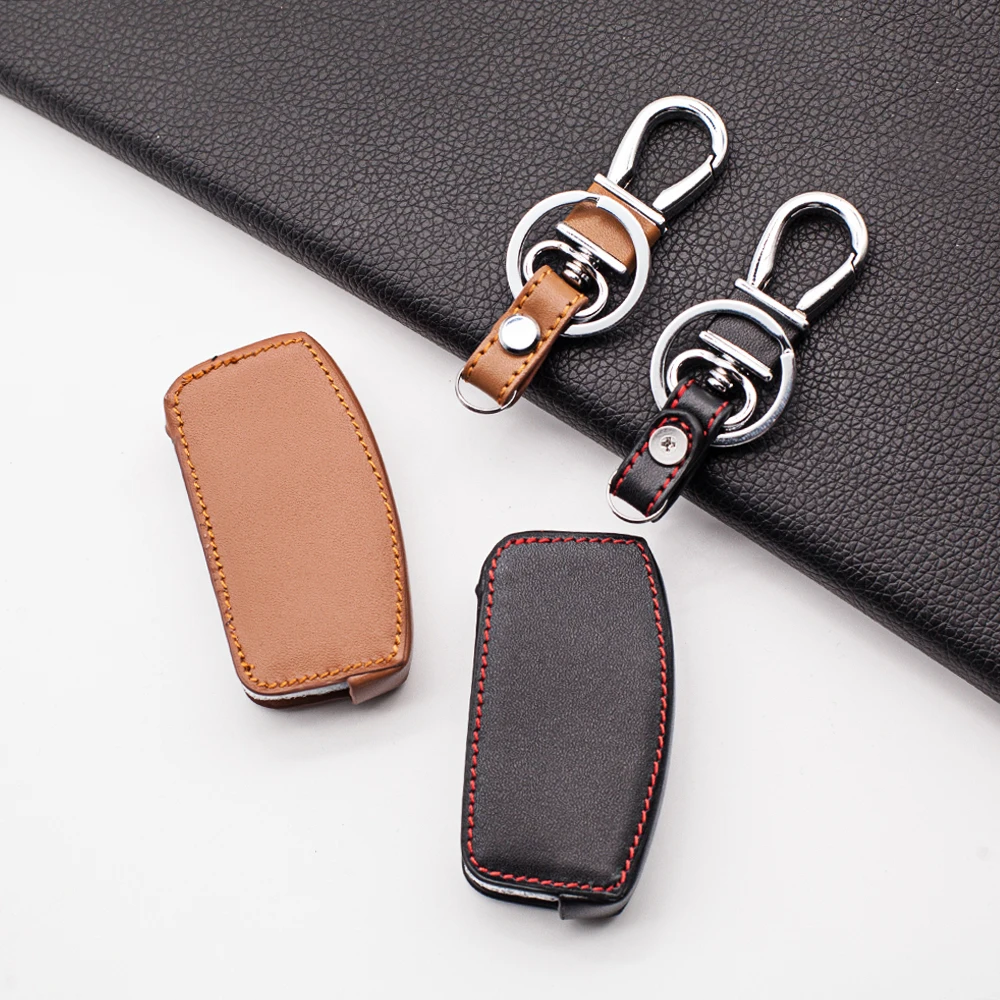 

Leather Key Cover for Ford Focus 2 C-Max S-Max Ka Mondeo Galaxy Fiesta Flip Folding Car key Case Cover Blank Fob