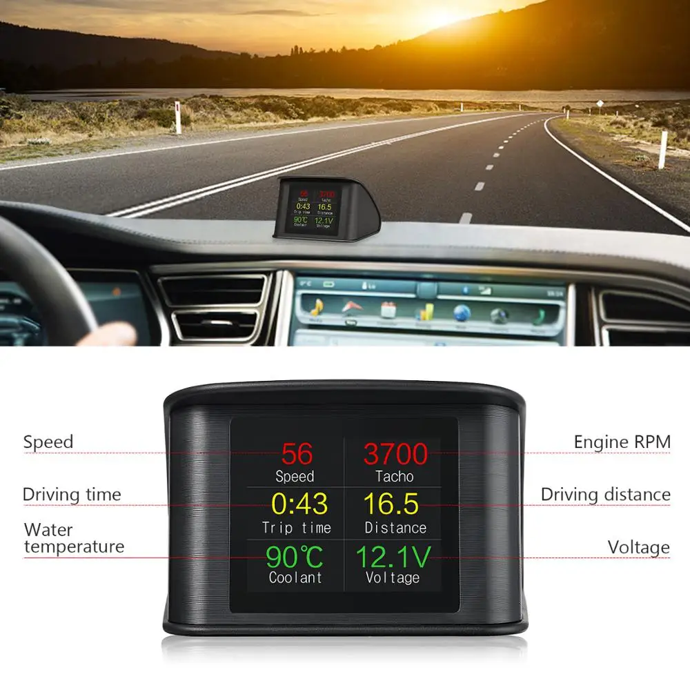 Бортовой компьютер HUD GPS T600 Автомобильный цифровой с OBD дисплеем спидометром