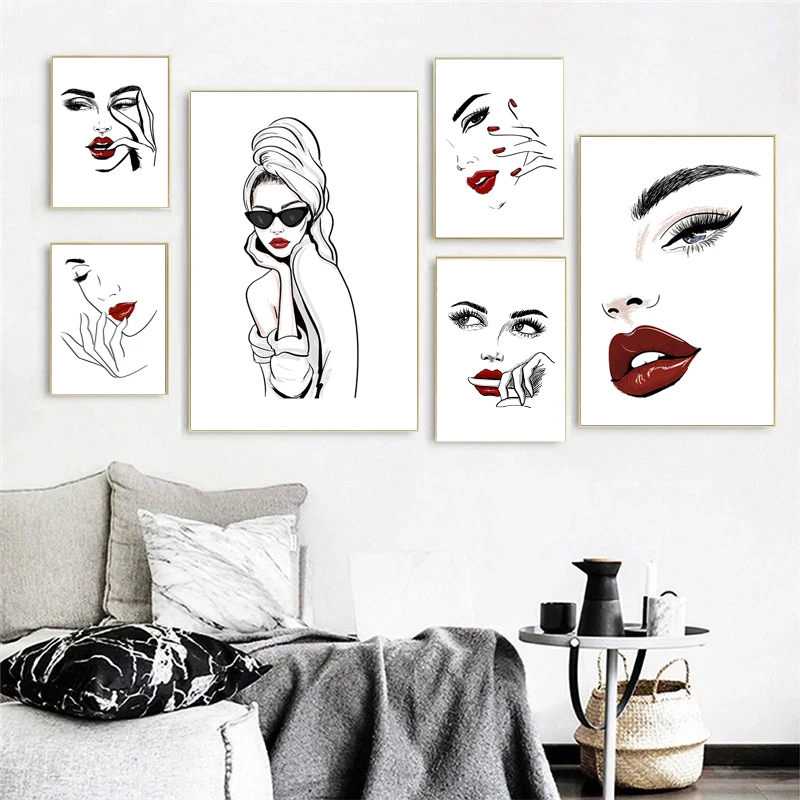

Modern Sexy Beauty Woman Quotes Wall Art Nordic Fashion MakeUp Poster Prints Picture Bedroom Home Decoration