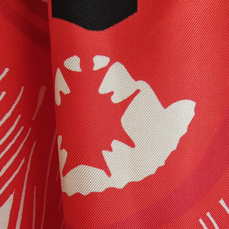 

AELESEEN Runway Fashion 100% Silk Shirt 2021 Designer Red Print Elegant Office Ladies Blouse