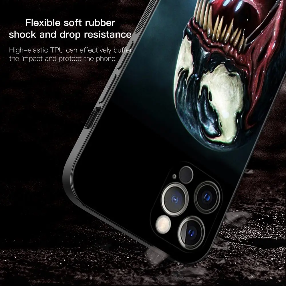 Phone Case For Apple iPhone 14 13 12 11 Pro Max 13 12 Mini XS Max XR X 7 8 Plus 6 6S Cover Luxury Venom Marvel