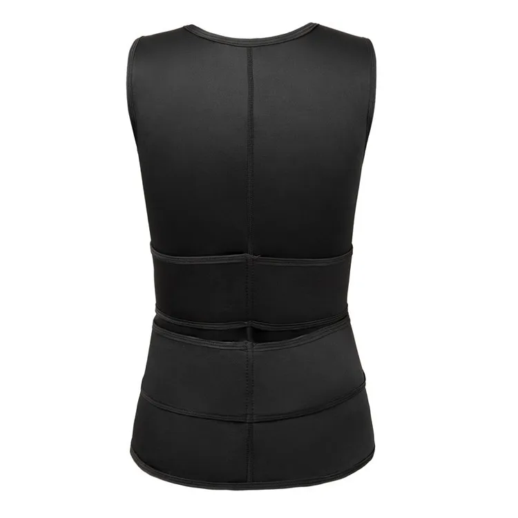 Men's Body Shaper Waist Trainer Zipper for Sauna Vest Fat Burn Fitness Adjustable Workout Sweat Corset Top for Weight Loss