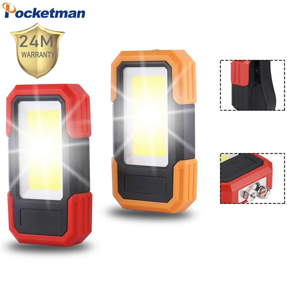 

Magnetic Tail Flashlight Waterproof Work Lamp Hanging Hook Job Site Lighting for Cars Repairing Camping COB LED Work Lights