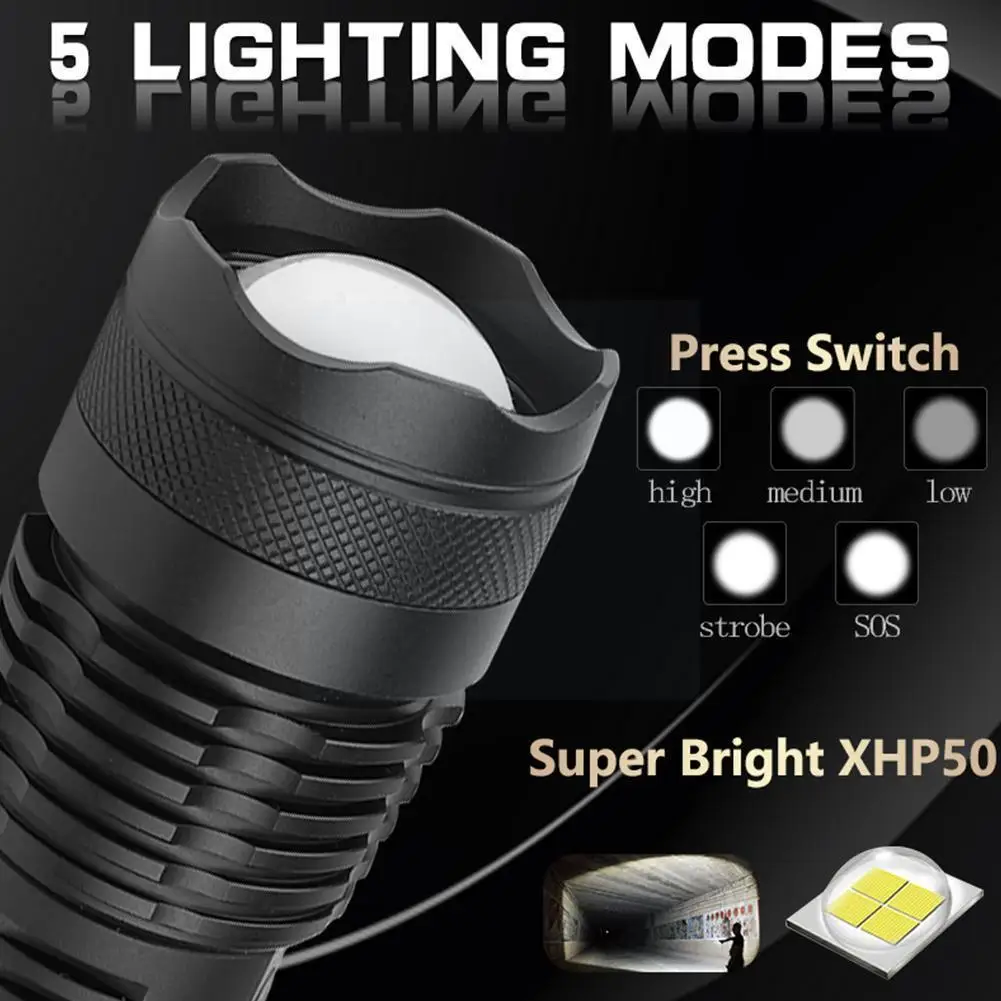 

Фонарь СИД тактический с прямым источником питания, Usb, Xhp A8i1
