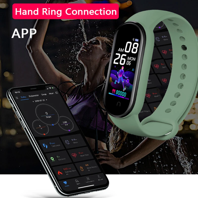 

M5 Heart Rate Monitoring Smart Bracelet Men's and Women's Digital Watch for Android IOS Bluetooth Sports Fitness Wristband