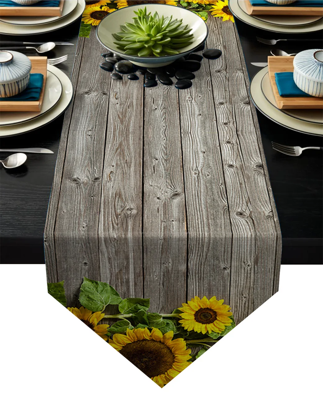 Подсолнух деревянная доска настольный бегун Флаг украшения для домашней