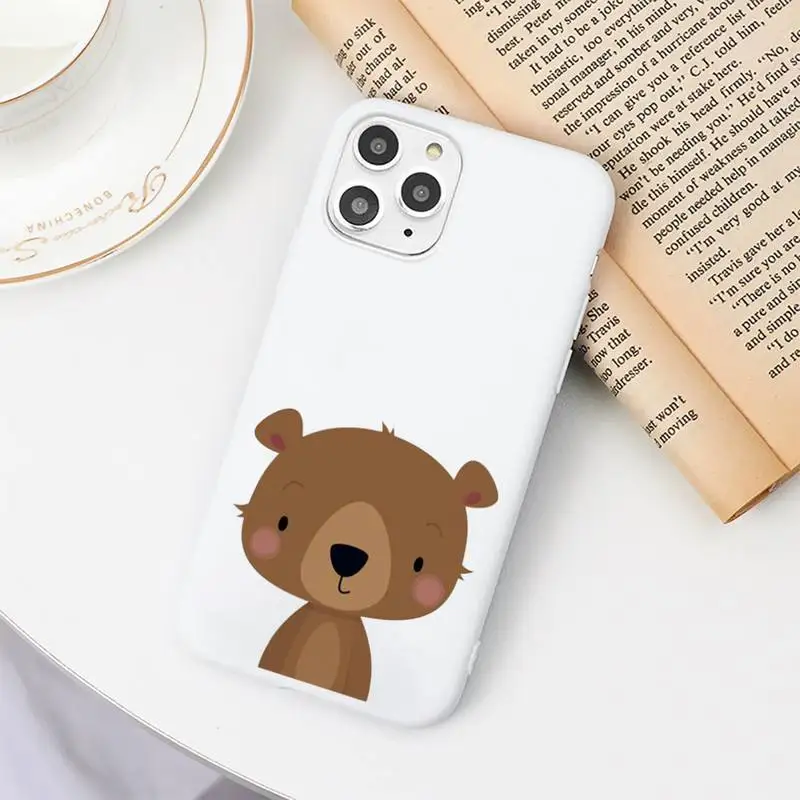 

Cartoon Bear Phone Case Candy Color for iPhone 6 6S 7 8 11 12 XS X SE 2020 XR mini pro Plus MAX funda