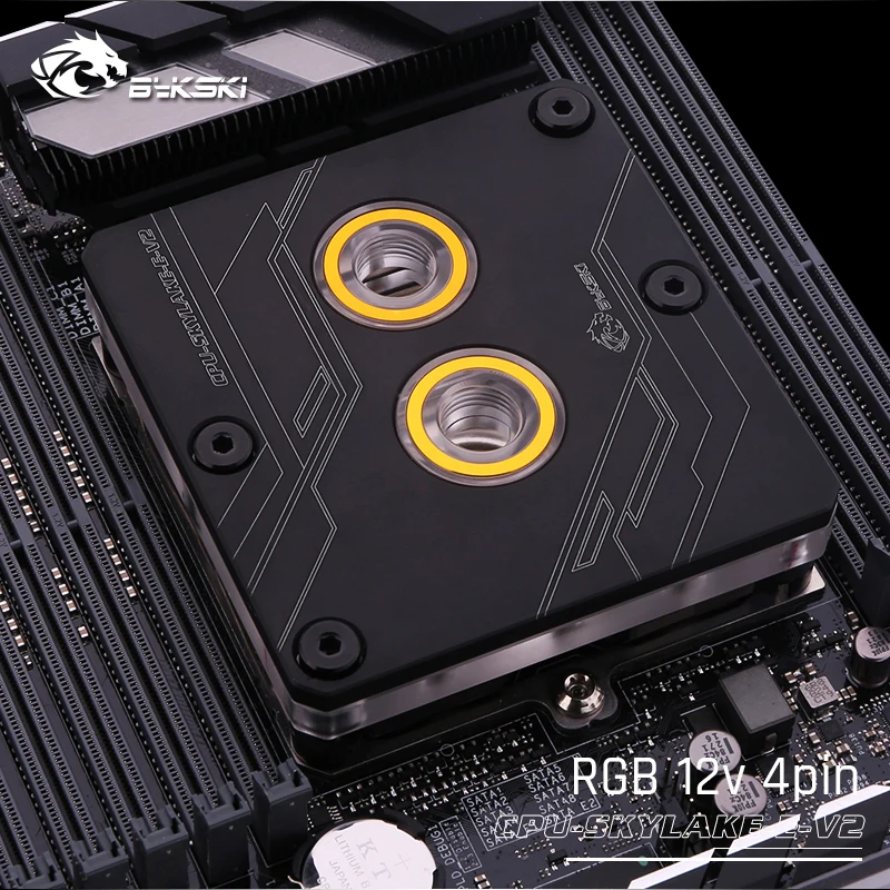 RGB(12v 4pin) Bykski cpu-SKYLAKE-E-V2, Inter Lga3647/Skylake водяные блоки, для Inter Lga3647/Skylake cpu - Цвет лезвия: RGB(12v 4pin)
