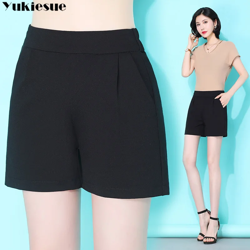 Шорты женские с завышенной талией офисные короткие джинсовые штаны белые черные