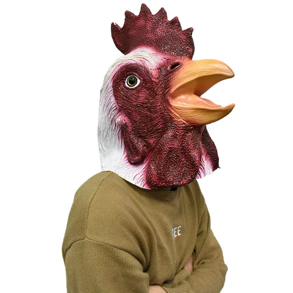 

Anime Chicken Mask Halloween Novelty Costume Cosplay Party Latex Animal Head Mask Rooster Cosplay Prop