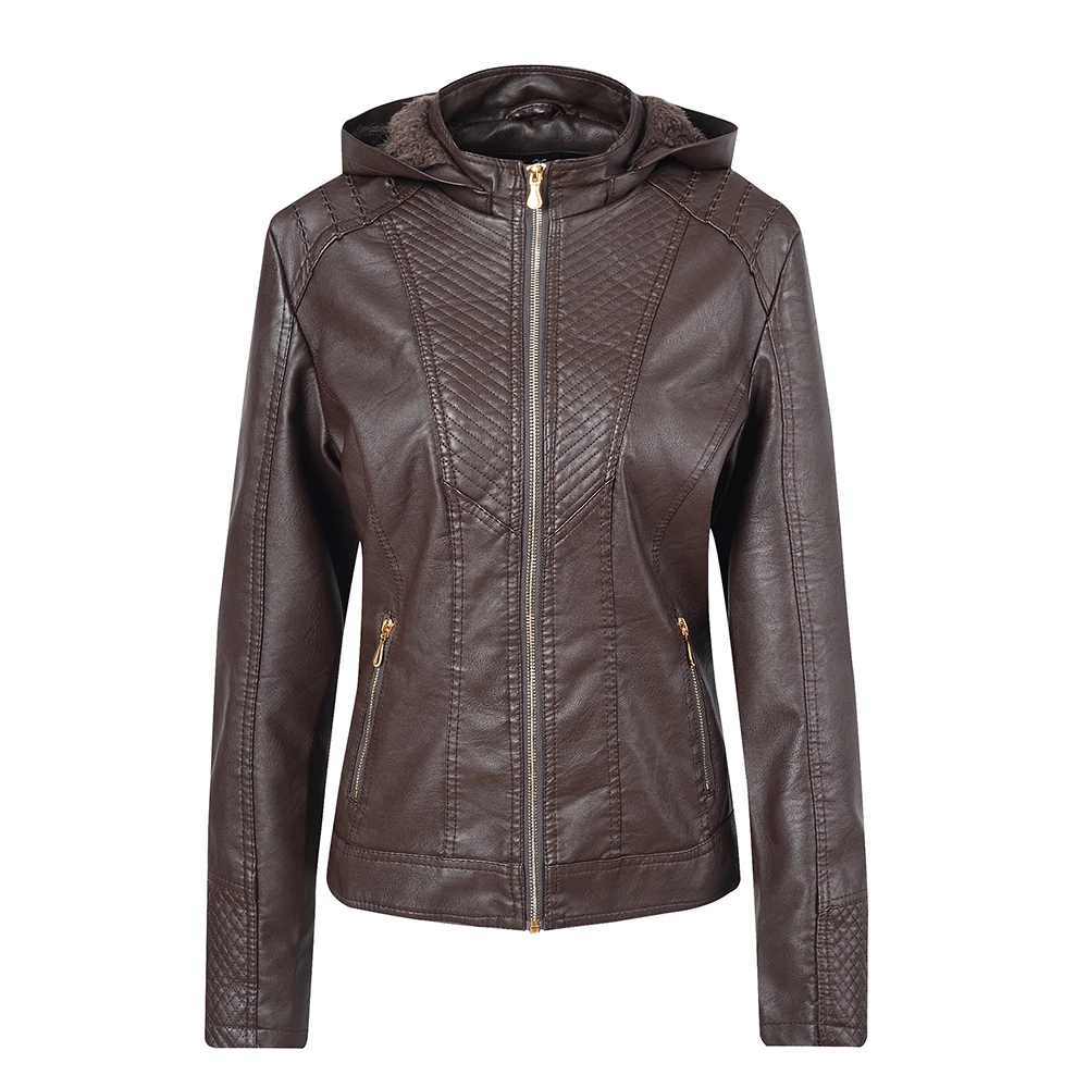 Женская зимняя куртка на флисе плотная теплая однотонная облегающая из