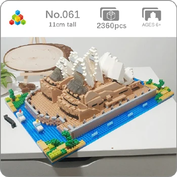 Sydney Opera House YZ архитектура Тадж-Махал замок пизанский Лувр Башня Халифа башня мост алмазное здание маленькие блоки игрушка без коробки - Цвет: Sydney Opera House