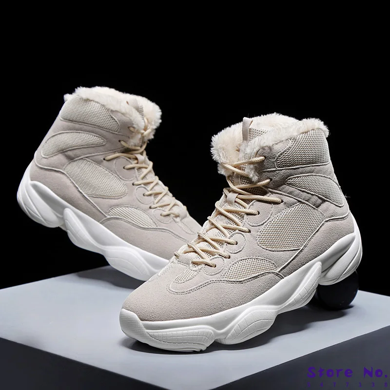 Ботильоны мужские из коровьей замши модная повседневная обувь снег весна