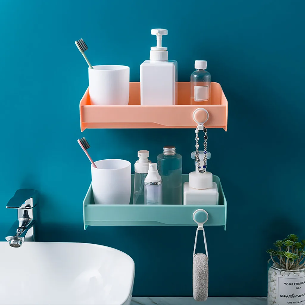 Punch-free Bathroom Toilet Storage Rack Wall Mount Organizer Soap Box Hanging Shelf Dishes Drain Sponge Holder Kitchen | Дом и сад