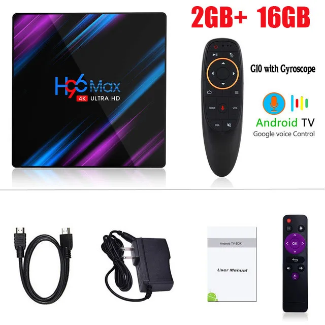 2GB 16GB G10G H96 MAX Android 9,0 ТВ приставка Rockchip RK3318 4 Гб ОЗУ 64 ГБ 32 ГБ H.265 медиаплеер 4K голосовой помощник Google Netflix Youtube ТВ приставка - Цвет: 2GB 16GB G10G