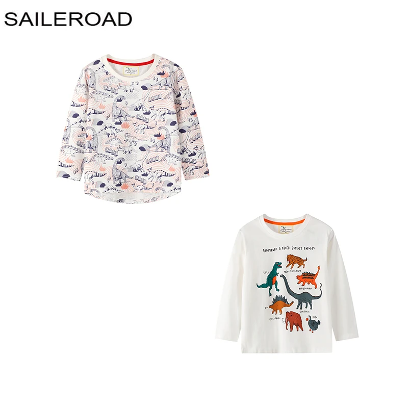 SAILEROAD 2Pcs Девушки с длинным рукавом рубашка единорога 7 лет Мальчики рубашки