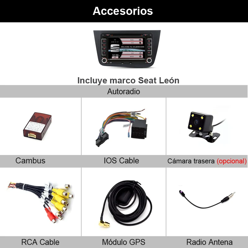 AWESAFE 2 Din Автомобильный мультимедийный плеер радио для Seat Leon MK2 2005 2006 2007-2012 VW Skoda GPS
