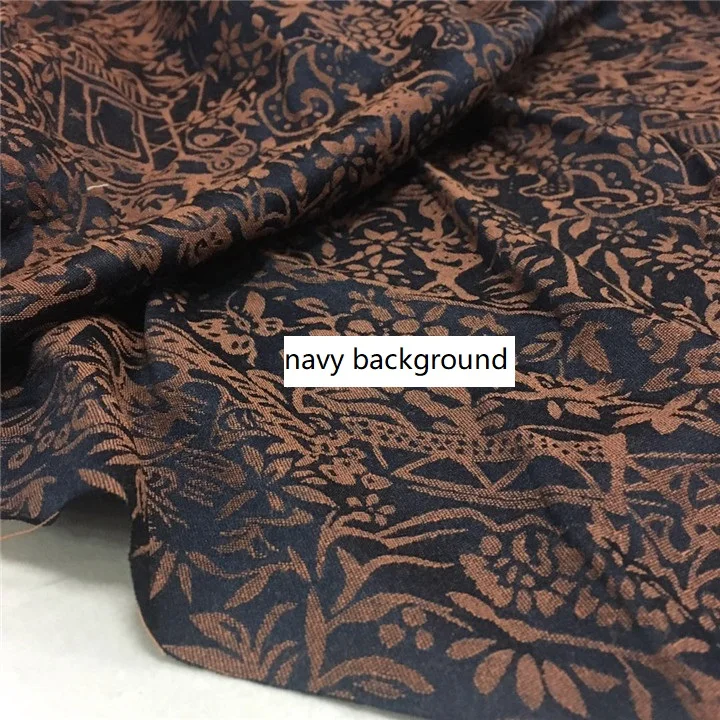 Бесплатная доставка 100% ткань из жаккардовой вискозы темно-синий фон с цветами