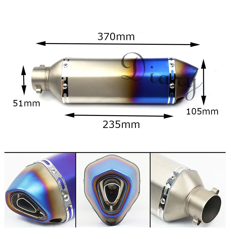 Универсальный глушитель выхлопных газов для мотоцикла 38-51 мм модифицированный