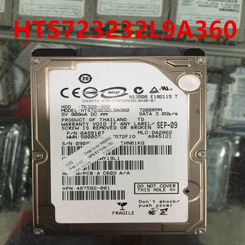 

95% New Original HDD For Hitachi 320GB 2.5" SATA 16MB 7200RPM For Internal HDD For Laptop HDD For HTS723232L9A360