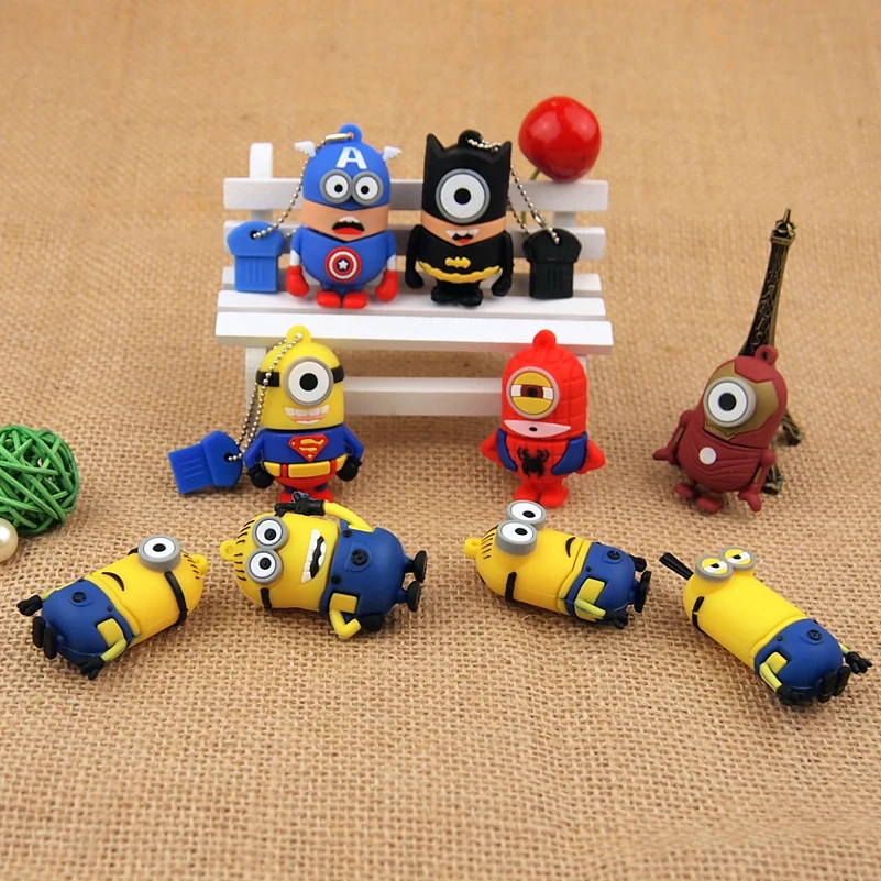 Милый мультяшный Usb флэш-накопитель 16 ГБ 32 64 8 карта памяти Миньоны 4 USB 2 0 Флэшка |
