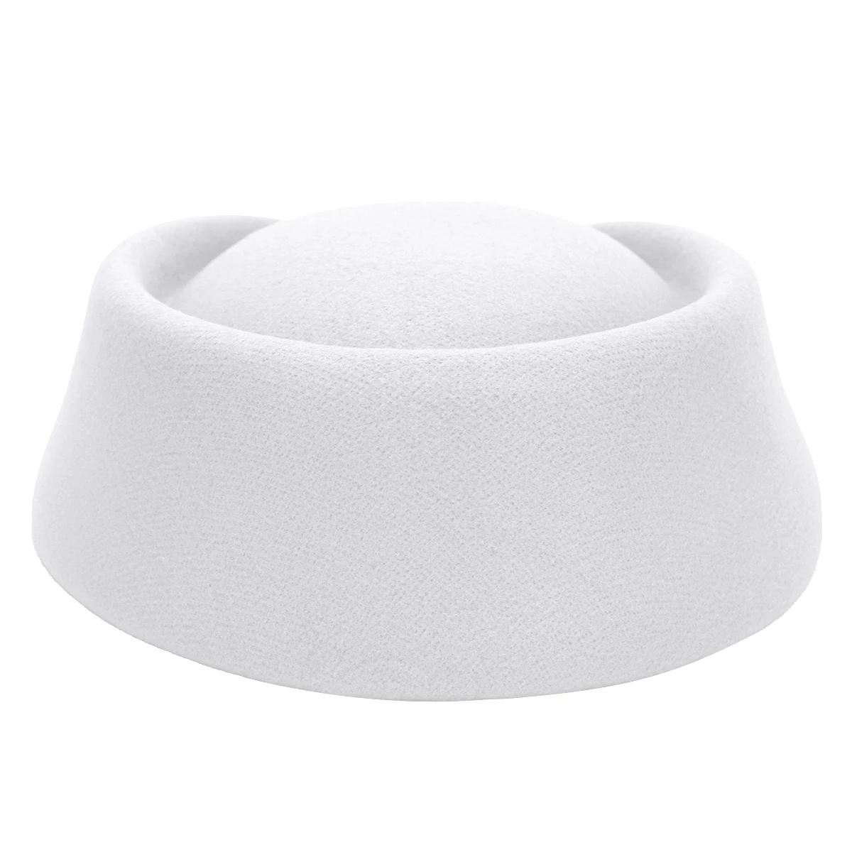Imitation Wool Felt Stewardess Air Hostesses Pillbox Hat Millinery Teardrop Fascinator Base Cap for Cosplay Costume Accessories