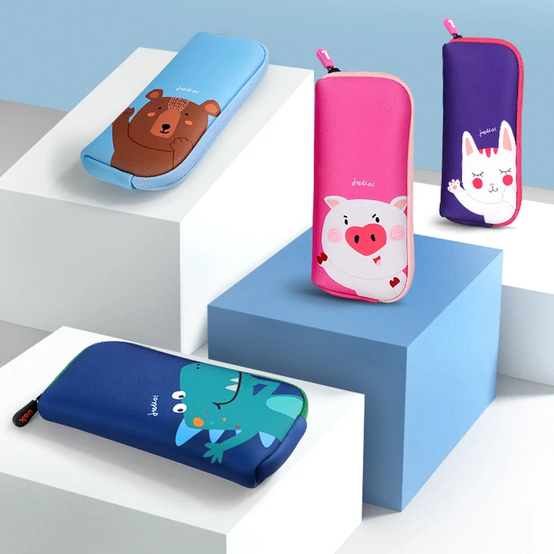 Чехол карандаш UEK на молнии для девочек школьные принадлежности мультяшный чехол