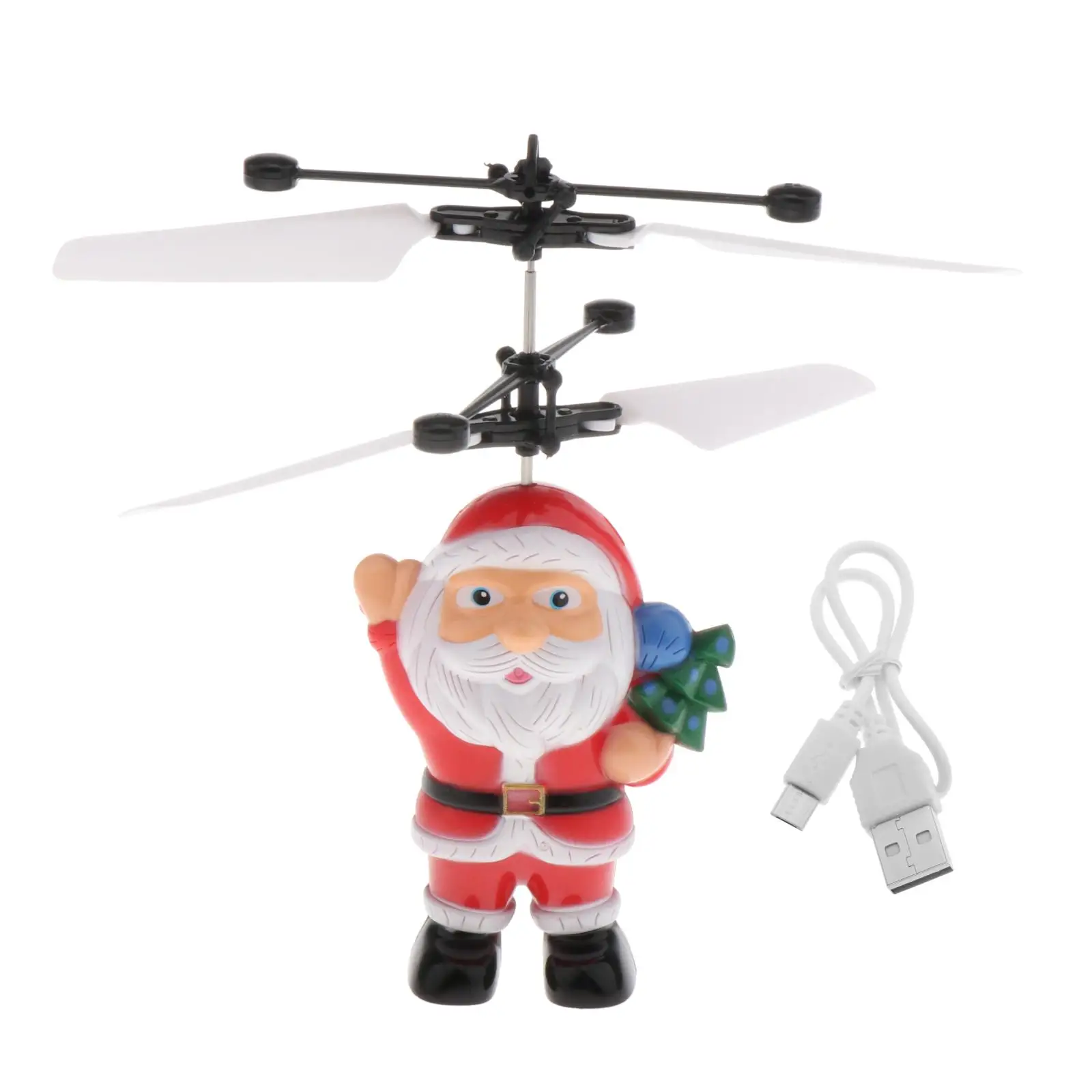 

RC Flying Ball Toys, Rechargeable Light Up Santa Claus Drone Infrared Induction Helicopter for 3+ Year Old Boys and Girls