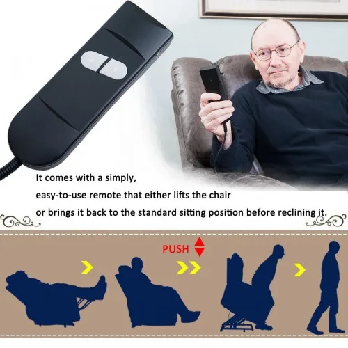 Electric Power Lift Recliner Chair PU Leather Padded For The Elderly Beige Brown Sofa Living Room |