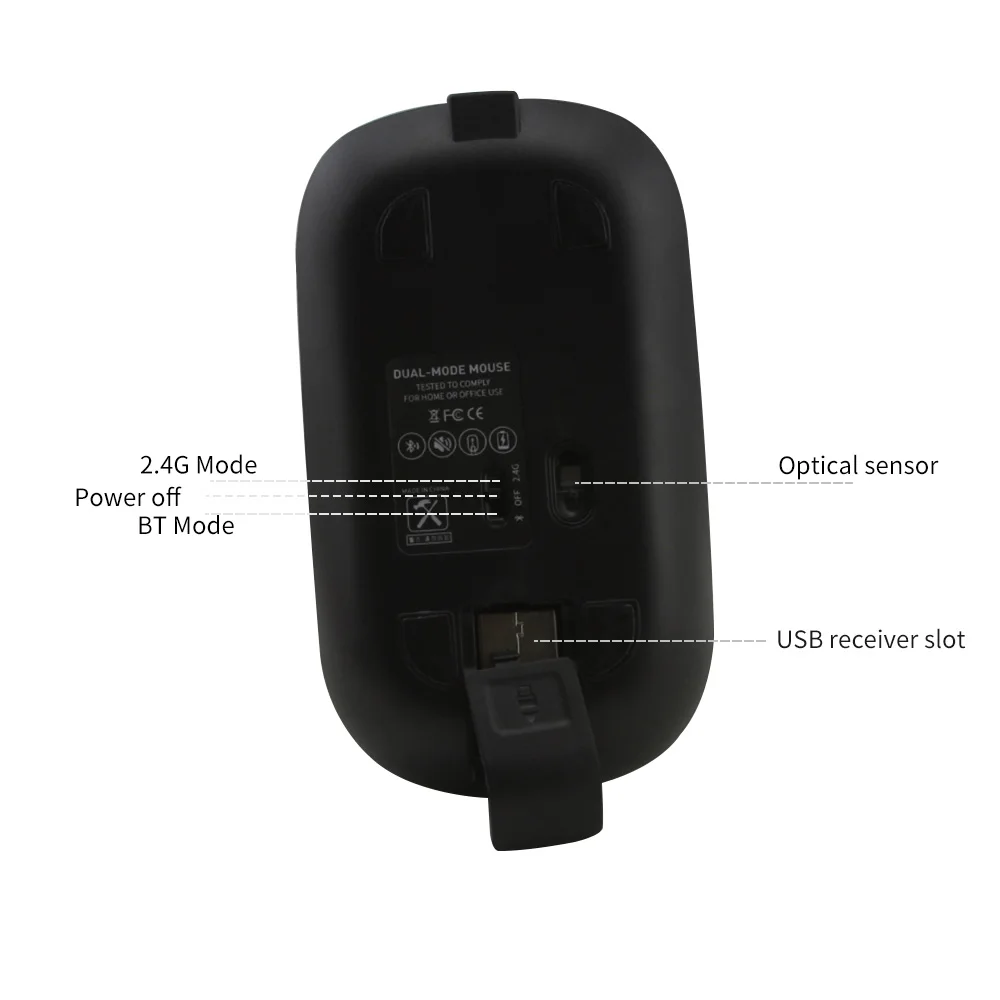 Ультра тонкая Bluetooth мышь USB 2 4G беспроводная 1600DPI оптическая эргономичная