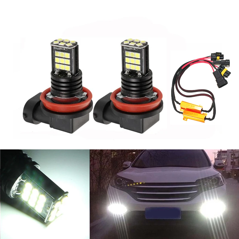 

2x Canbus No Error H8 H11 Led HB4 9006 Fog Lights Bulb 3030SMD 1200LM 6000K Car Driving Running Lamp Auto Led Light 12V