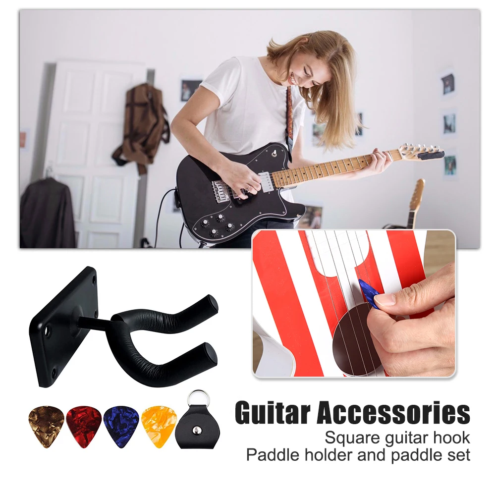 6 stücke gitarre aufhänger halter leichte tragbare musik haken wand halterung picks elemente für elektrische akustische gitarren free
