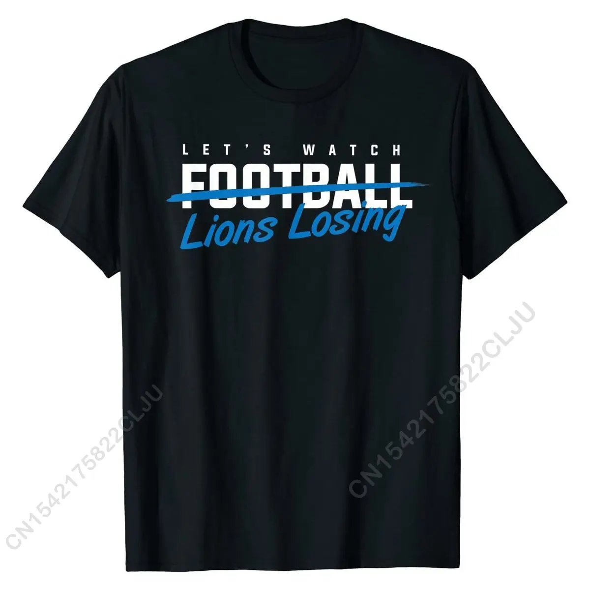 Let's Watch Detroit Lion Losing Funny Football T-Shirt Top T-shirts For Men Casual T Shirt Oversized Geek Cotton