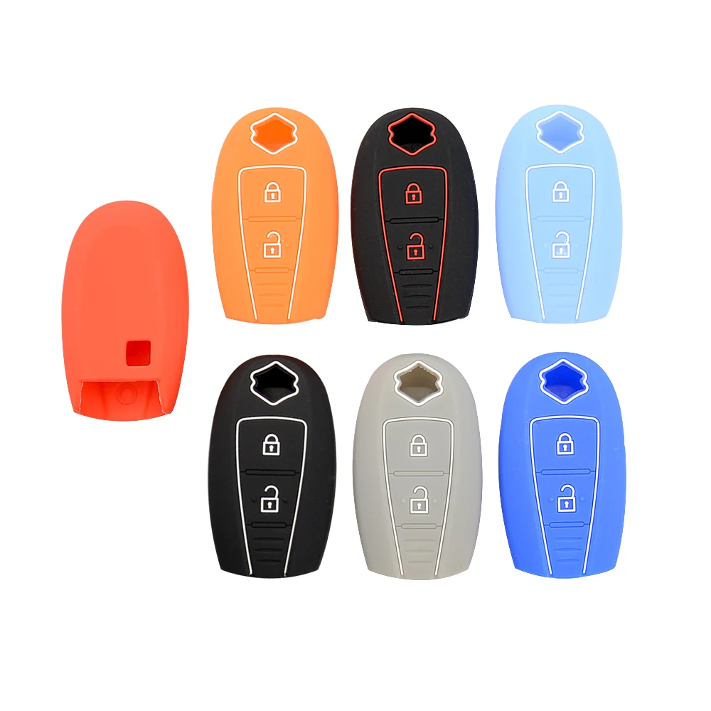 OkeyTech 2 кнопки силиконовый резиновый чехол для автомобильного ключа Suzuki Vitara Swift Ignis