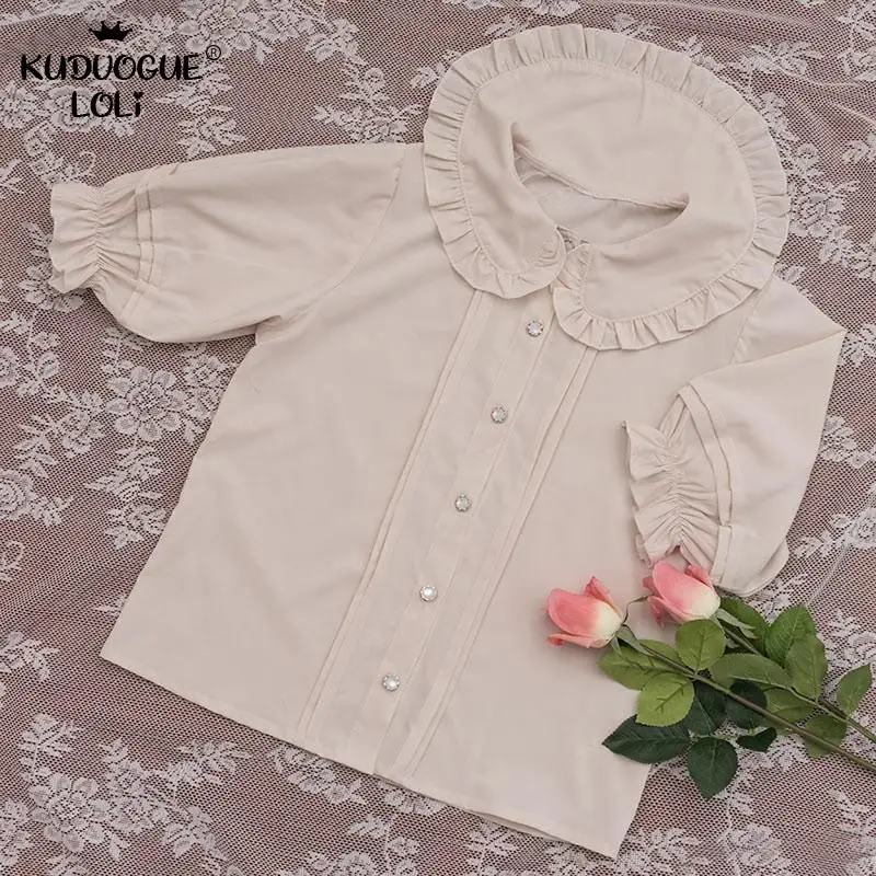 Женская шифоновая рубашка с длинным рукавом оборками и большим лацканом|Рубашки|