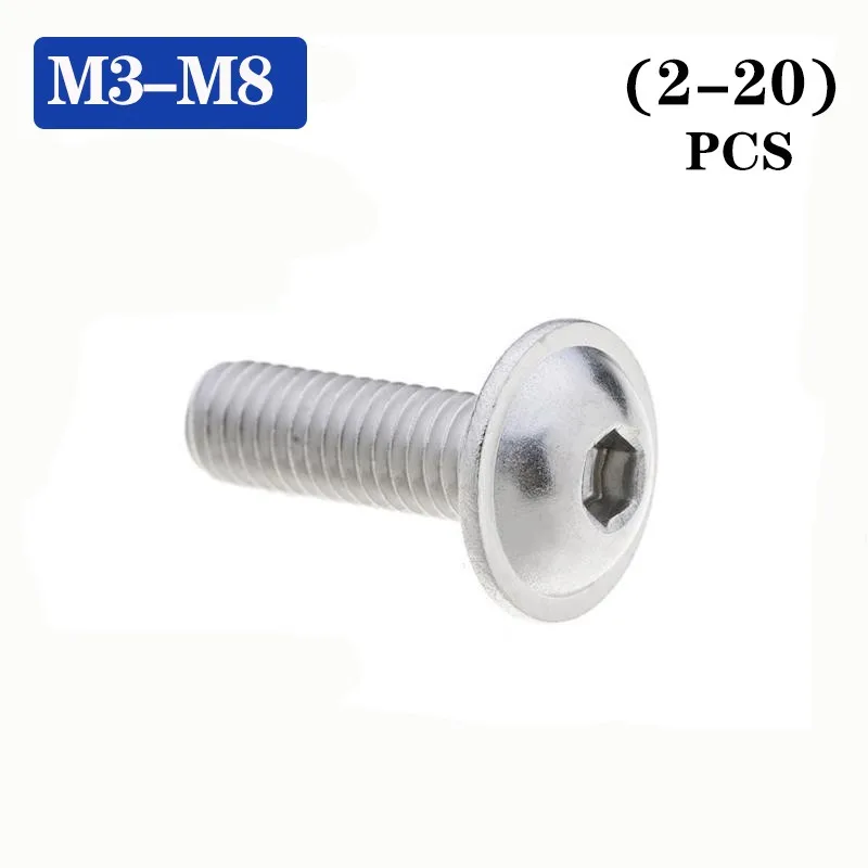 

Iso7380.2 [m3-m8] 304 stainless steel round head hexagon socket screw with cushion A039