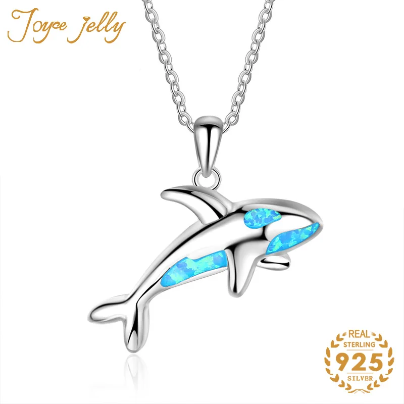 

JoyceJelly модное женское ожерелье с дельфином дизайнерские ювелирные изделия для вечерние с аквамарином подарки из стерлингового серебра 925 пр...