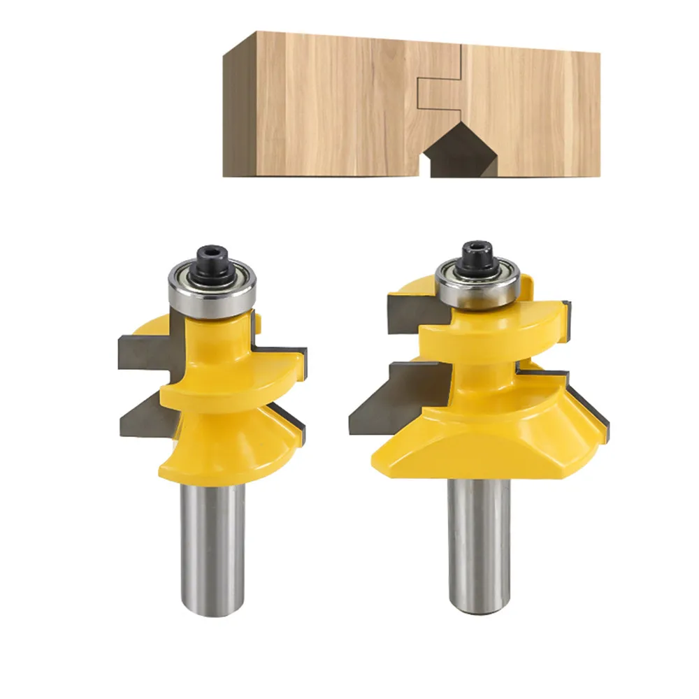 Combined tongue v groove floor cutter with common wood shank router cutter 12.7mm tenon bit