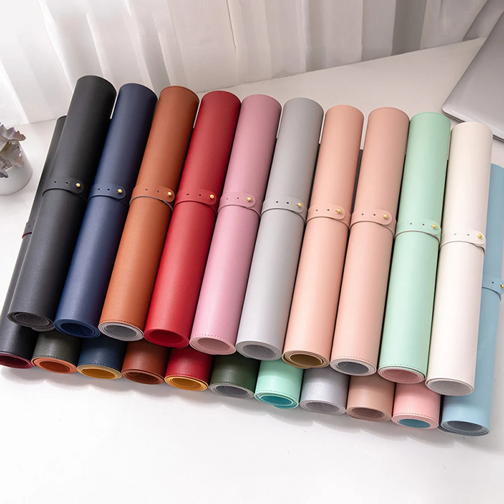 

Simple Colorful Desktop Computer Mouse Pad Portable Home Office Game Pad Desk Writing Mat PU Leather Laptop PC Mats